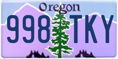 OR license plate 998TKY