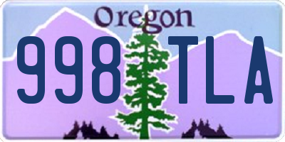 OR license plate 998TLA