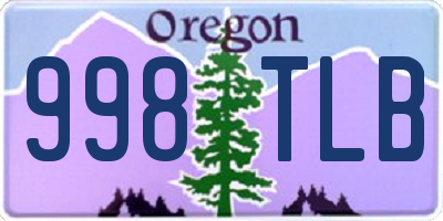 OR license plate 998TLB