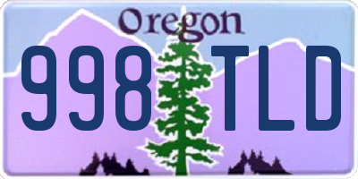 OR license plate 998TLD