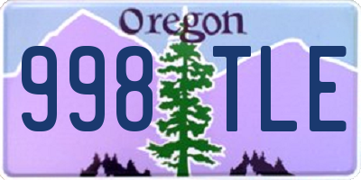 OR license plate 998TLE