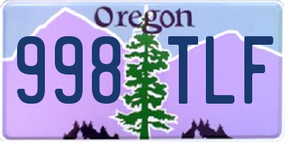 OR license plate 998TLF