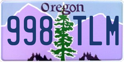 OR license plate 998TLM