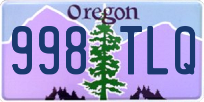 OR license plate 998TLQ