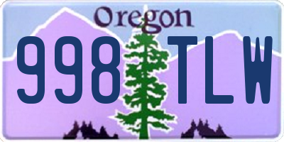 OR license plate 998TLW