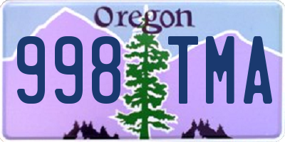 OR license plate 998TMA