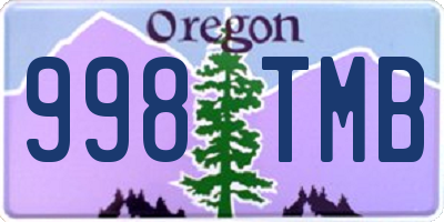OR license plate 998TMB