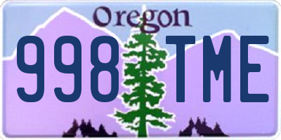 OR license plate 998TME