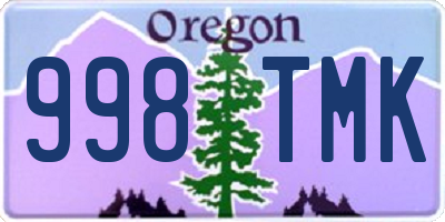 OR license plate 998TMK