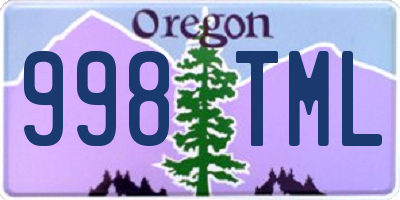 OR license plate 998TML