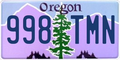 OR license plate 998TMN