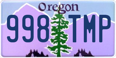 OR license plate 998TMP