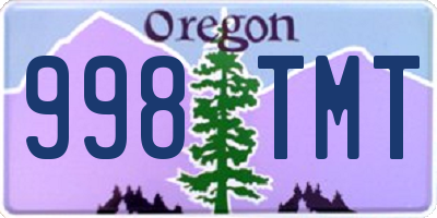 OR license plate 998TMT