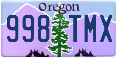 OR license plate 998TMX