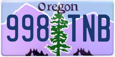 OR license plate 998TNB