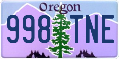 OR license plate 998TNE