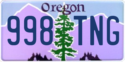 OR license plate 998TNG