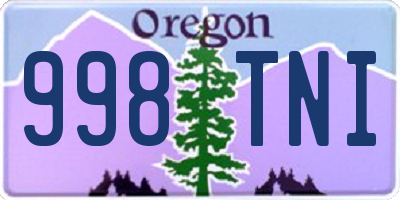 OR license plate 998TNI
