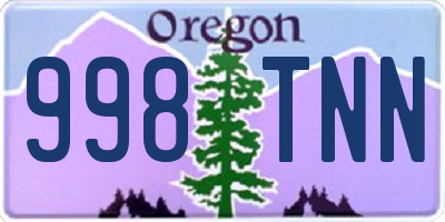 OR license plate 998TNN