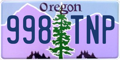 OR license plate 998TNP