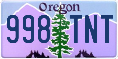 OR license plate 998TNT