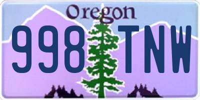 OR license plate 998TNW