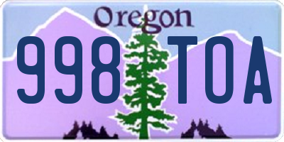 OR license plate 998TOA