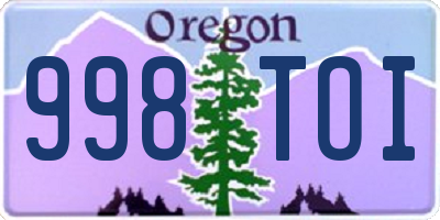 OR license plate 998TOI