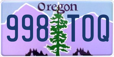 OR license plate 998TOQ