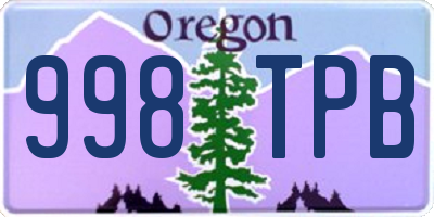 OR license plate 998TPB