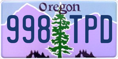 OR license plate 998TPD