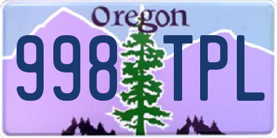OR license plate 998TPL