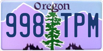 OR license plate 998TPM