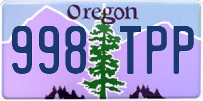 OR license plate 998TPP