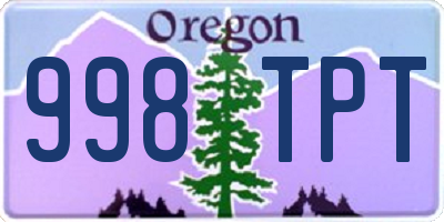 OR license plate 998TPT