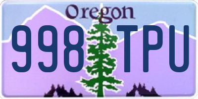 OR license plate 998TPU