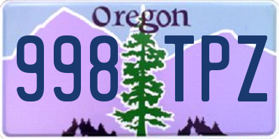 OR license plate 998TPZ