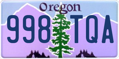 OR license plate 998TQA