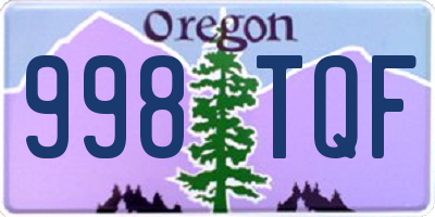 OR license plate 998TQF