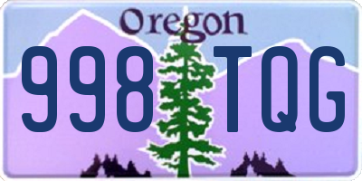 OR license plate 998TQG