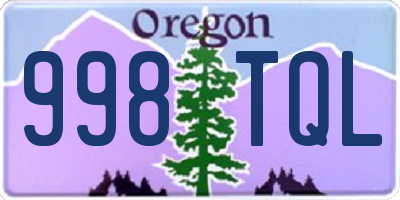 OR license plate 998TQL