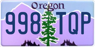 OR license plate 998TQP