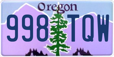 OR license plate 998TQW