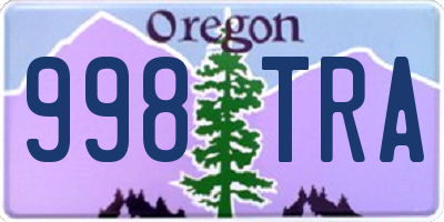 OR license plate 998TRA