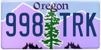 OR license plate 998TRK