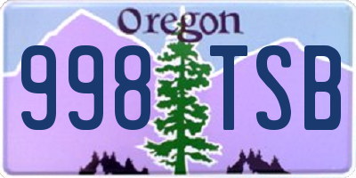 OR license plate 998TSB