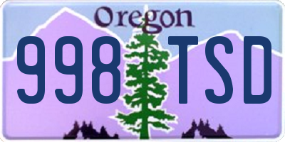 OR license plate 998TSD