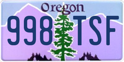 OR license plate 998TSF