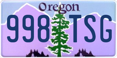 OR license plate 998TSG