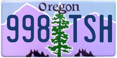 OR license plate 998TSH